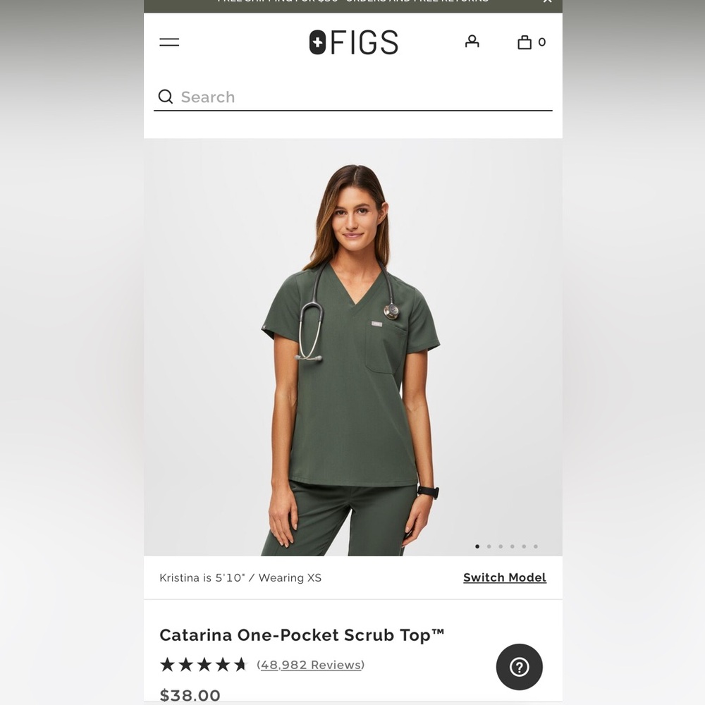 Catarina one pocket scrub top in size small